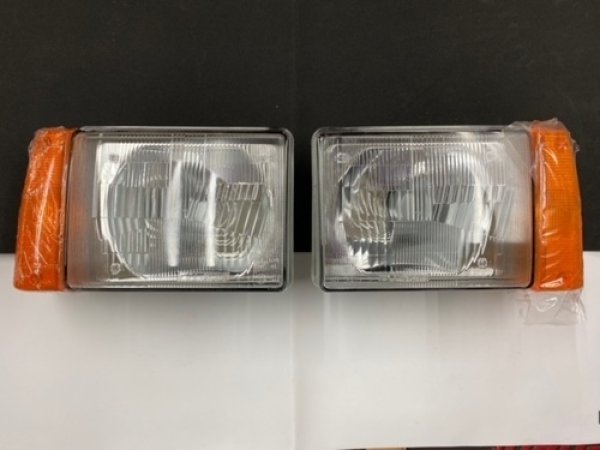 画像1: 左ハンドル用ヘッドライト左右セット（アンバーインジケーター付）（パンダ） (1)
