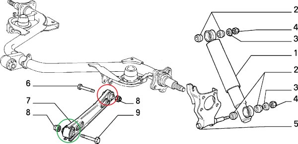 画像2: リアサスペンション トレーリングアームブッシュ(リア)(パンダ) (2)