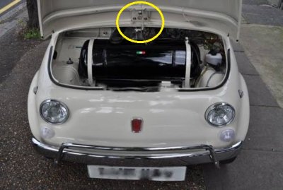 画像1: ボンネットステイ&スプリング（Fiat 500）