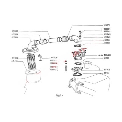 画像1: エアーフィルターパイプ/ホース Assy（Fiat 500 N/D/F/L/R/G）