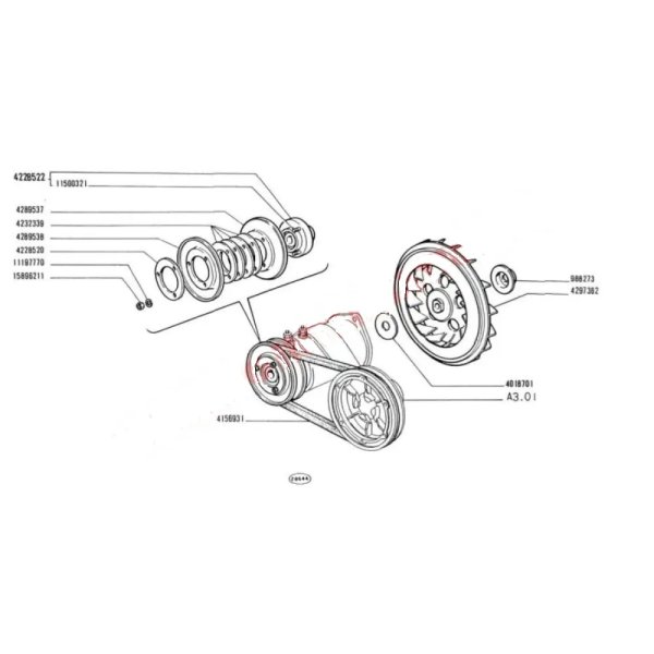 画像2: ジェネレータープーリー（Fiat 500） (2)
